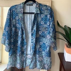 GYPSY 05 blue silky kimono top (small) ✨